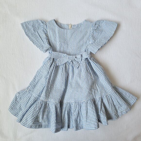 MINI BODEN Kids' Size 2T Stripe Cotton Seersucker Fit & Flare Dress Blue / Ivory - greenwatershopping.com MINI BODEN Kids' Size 2T Stripe Cotton Seersucker Fit & Flare Dress Blue / Ivory - greenwatershopping.com